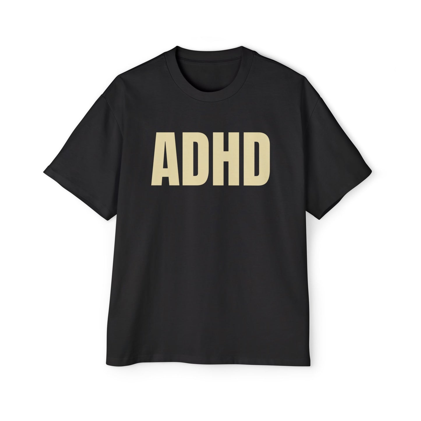 ADHD – Black Oversized Tee by NOKURE® | Superpower Not a Setback.